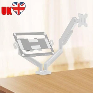 Dual Monitor Stand Laptop Tray Desk Mount Laptop Tray for Home Office (Silver) - Afbeelding 1 van 9
