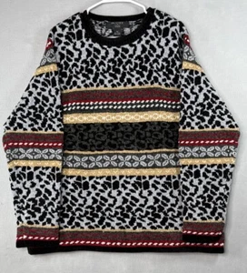 Planet and Company Woman Size 2X Geometric Knit Sweater Crew Neck Pullover - Picture 1 of 10
