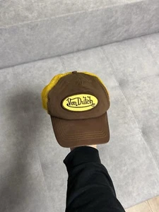 Vintage Von Dutch Y2K Hype Brown Yellow Military Men’s Women’s Cap Hat - Picture 1 of 5