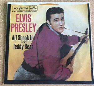 ELVIS PRESLEY All Shook Up/Teddy Bear GOLD vinyl 45 With Picture Sleeve - Picture 1 of 1