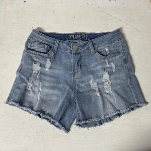 Womens Juniors Rue 21 size 5/6 Denim Distressed Stretch Shorts - Picture 1 of 4