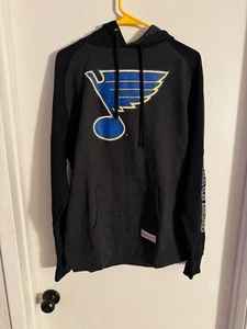 Adult NWT "Mitchell & Ness" blk, blue , charcoal hockey hoodie. Size Med. - Picture 1 of 3