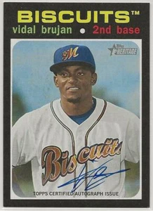 VIDAL BRUJAN 2020 Heritage Minor League Real One Autografo AUTO ROA-VB Biscotti - Foto 1 di 2