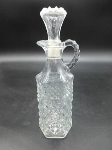 Anchor Hocking Clear Glass Mid-Centruy Modern Wexford Cruet with Stopper Vintage - Picture 1 of 6