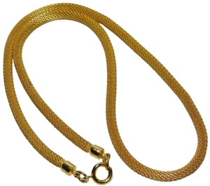 Vintage Halskette Gelbgold vergoldet Mesh Kette - Bild 1 von 5