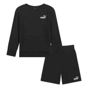 PUMA Boys 2Piece French Terry Long Sleeve Sweatshirt & Short Set Pockets S/M NEW - Picture 1 of 44