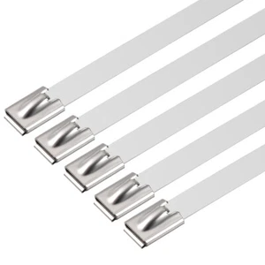 250mmx12mm Acero Inoxidable Bridas Corbatas Cable Metal Envoltura Escape 10pcs - Imagen 1 de 4