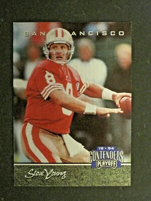 1994 PLAYOFF CONTENDERS STEVE YOUNG SAN FRANCISCO 49ers CARD #28!! COMBINED SHIP - Image 1 of 2