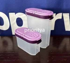 Tupperware Modular Mates großer & kleiner Gewürzschüttler 2er Set lila Pflaume neu - Bild 1 von 3