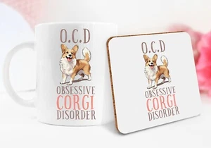 Obsessive Corgi Disorder Corgi Lover Mug Coaster Gift Secret Santa Paws - Picture 1 of 1