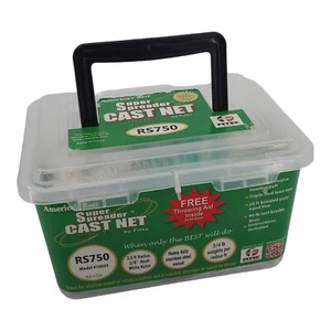 Fitec Super Spreader Cast Net White 3.5 ft Radius 3/8 Mesh 3/4 Lb Per Ft Weight - Picture 1 of 7