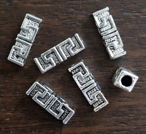 50 x Tibetan Bali Greek Design Tube Spacer Bead 5mm x 14mm (B16) - Picture 1 of 1