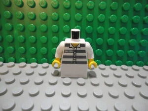 Lego Mini Figura 1 Prisionero Blanco Prisionero Superior Torso Cuerpo Ciudad - Imagen 1 de 1