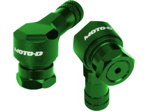 MOTO-D Angled Motorcycle Valve Stems 11.3MM (Green) - Picture 1 of 4