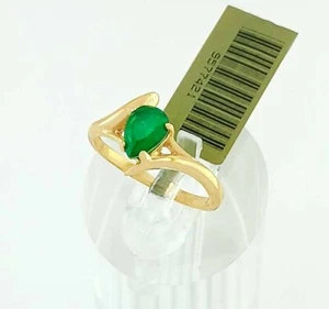 GENUINE 1.12 Cts EMERALD SOLITAIRE RING 10K GOLD - Free Certificate Appraisal - Picture 1 of 7