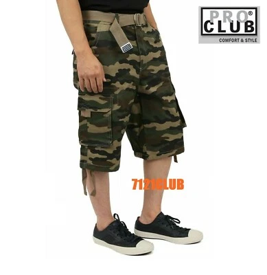 PRO CLUB CARGO SHORTS MEN PROCLUB CAMO COMBAT BDU SHORT LONG LENGTH BIG AND TALL - Image 1 of 4