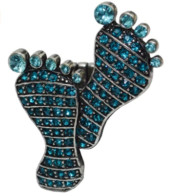 flevado Ausergewöhnlicher Foot-Ring mit Strass-Steinen besetzt blau-türkis - Bild 1 von 2