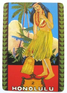 Vintage Hawaii 2001 HONOLULU HULA GIRL WITH BROOM  postcard - Picture 1 of 3
