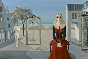 PAUL DELVAUX Surrealism Art Poster or Canvas Print "El Retiro" 1973 - Picture 1 of 1