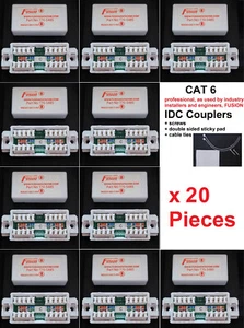 20 x RJ45 Cat 6 Inline Punchdown Couronne Coupleur Joiner 5e Gigabit Compatible giga - Photo 1/5