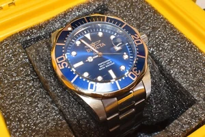 Invicta Men's Pro Diver Wrist Watch Model 17554 Gold Toned/Blue Water Resistant - Picture 1 of 7