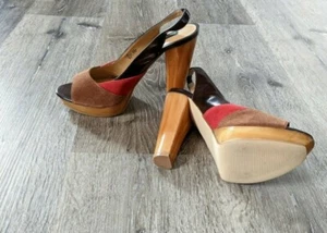 Sandalias Steve Madden Para Mujer Colorblock Punta Abierta Tacones Talla 7.5 M EE. UU. - Moda H - Imagen 1 de 8