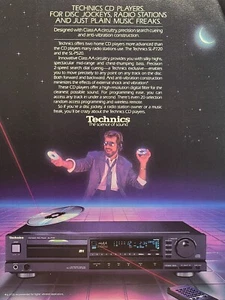 Technics CD Player Disc Jockeys Music Freaks Vintage Print Ad 1987 **Descr - Picture 1 of 2