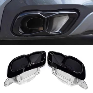 For BMW X5 X6 X7 LCI G05 G06 G07 2019-2024 25 Rear Tail Exhaust Pipe Tips Black - Picture 1 of 6