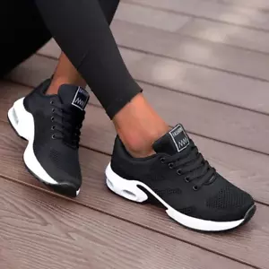 Women Casual Shoes Breathable Walking Mesh Flat Shoes Platform Sneakers Women - Picture 1 of 14
