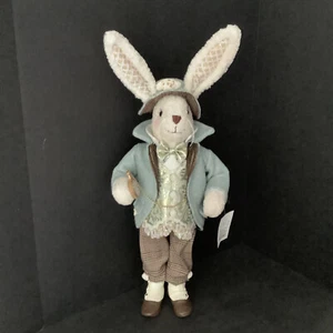 Bunny Gentleman White Rabbit 24" Plush Seashells Easter Alice Clock Victorian - Picture 1 of 12