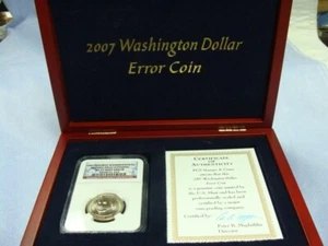 2007 GEORGE WASHINGTON NGC MS65 SCRITTA BORDO MANCANTE IN SCATOLA ERRORE DI CONIO - Foto 1 di 5