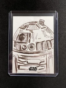 2024 Topps Chrome Galaxy Star Wars R2-D2 1/1 Sketch By Basak Kahraman - Picture 1 of 2
