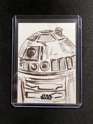 2024 Topps Chrome Galaxy Star Wars R2-D2 1/1 Sketch By Basak Kahraman - Image 1 of 2