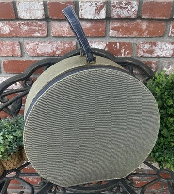 Vintage Munro Magazine Girl Hat Box Luggage; Blue Tweed Faux Lthr/Plaid Interior - Image 1 of 4