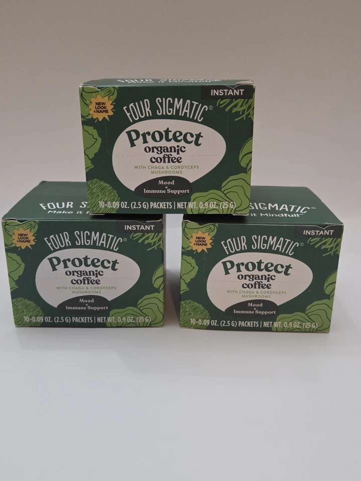 3x Four Sigmatic Mushroom With Chaga Defend Coffee Mix Organic 30 Packets
