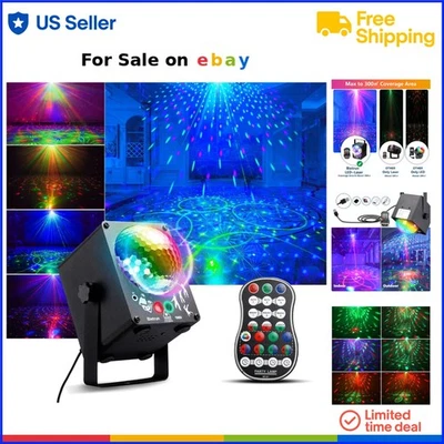 Disco Party Light RGB Laser Strobe Sound Activated with Remote 60 Colors - Image 1 of 4