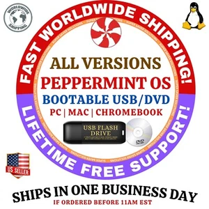 PEPPERMINT LINUX ISO FLAGSHIP, FULLY LOADED, MINI BUILDS, GNOME FLASHBACK DEBIAN - Picture 1 of 21