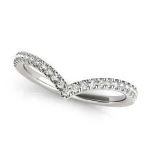 Round Cut 14K White Gold 0.20 Carat Certified Lab Grown Diamond Eternity Band - Picture 1 of 6
