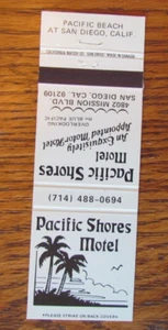 FUNDA DE LIBRO DE CERILLAS SAN DIEGO, CALIFORNIA: PACIFIC SHORES MOTEL CUBIERTA DE CERILLAS VACÍA -C - Imagen 1 de 1