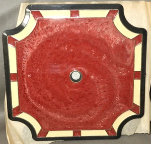 VINTAGE Ramar IND Plastic Clock Face Swirled Shades of Red, Brick Red 6" x 6" - Picture 1 of 1