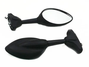 Black Seashell Fairing Mount Racing Sport Rear view Mirrors For Triumph Ducati - Picture 1 of 8