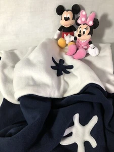 Coperta da carrozzina/gioco in pile double face colore navy e crema - Foto 1 di 3