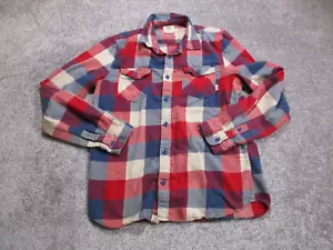 Vans Shirt Mens Large Red Plaid Button Up Longsleeve - Picture 1 of 10