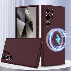 For Samsung S24+ Ultra, Magnetic Skin Touch Feel Soft Liquid Silicone Cover Case - Picture 1 of 15