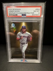 2024 Bowman Chrome James Wood Spotlight Gold Refractor /50 PSA 8! - Picture 1 of 1