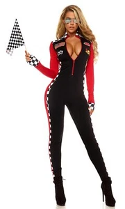 Sexy Racer Race Car Driver Costume Racing Girl Jumpsuit Costume Uniform S-2XL - Picture 1 of 6