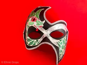 Venetian mask, Dragon Mask, masquerade, Celtic Dragon, Celtic Mask, Green Dragon - Picture 1 of 5