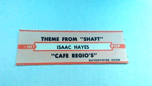 JUKEBOX STRIP (1) ISAAC HAYES Theme From Shaft/Cafe Reggio's 45 RPM L@@K! - Picture 1 of 1