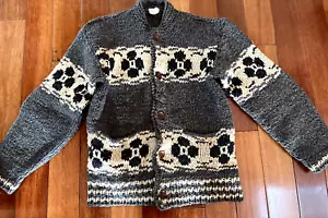 45 RPM Unisex Handknitted Nordic Pattern Grey Cardigan Size 4 - Picture 1 of 11