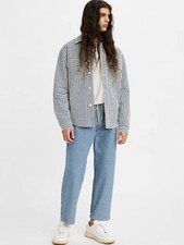 Levi's Made & Crafted Drawstring Trouser Size XL Striped Denim Pants Jeans
